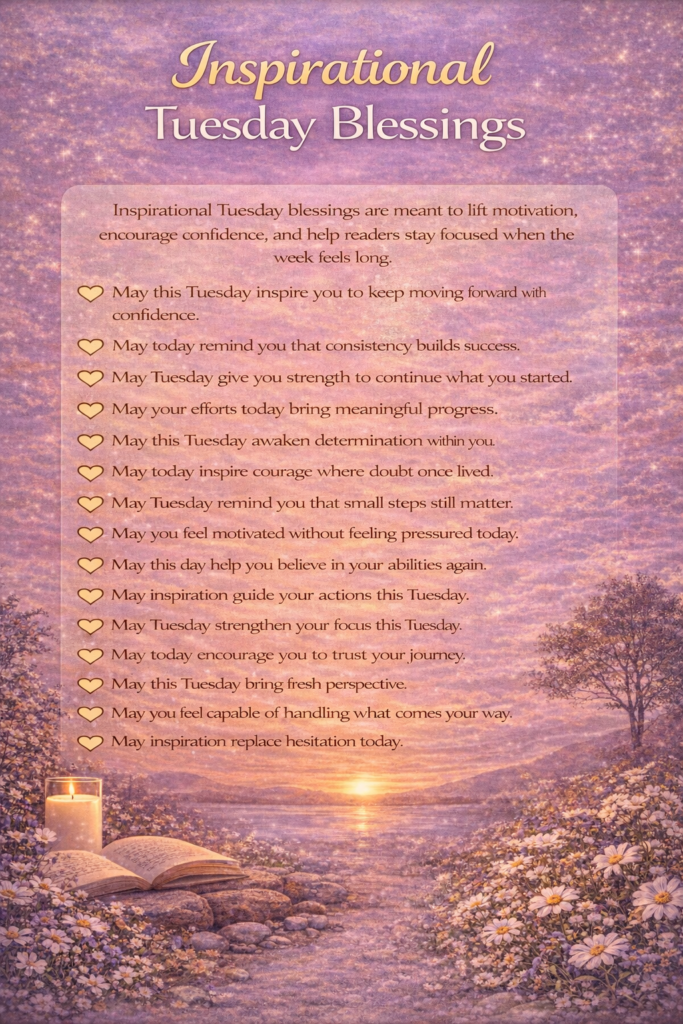 Inspirational Tuesday Blessings