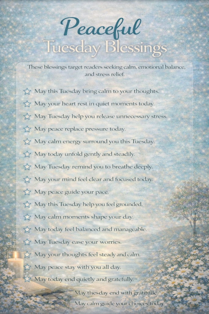 Peaceful Tuesday Blessings