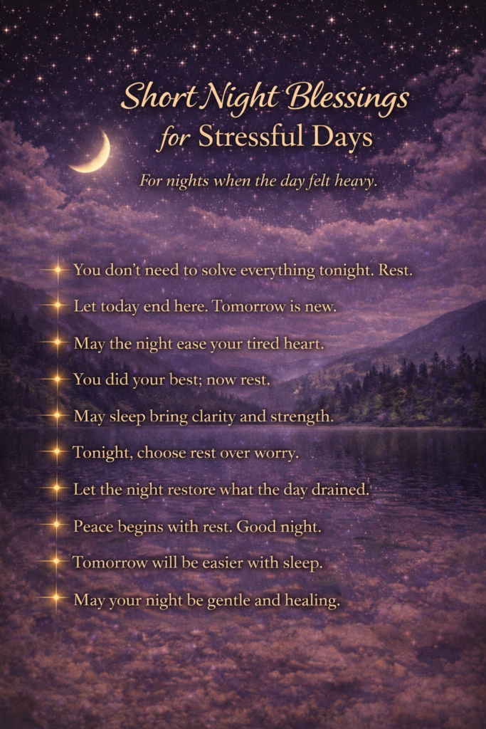 Short Night Blessings for Stressful Days